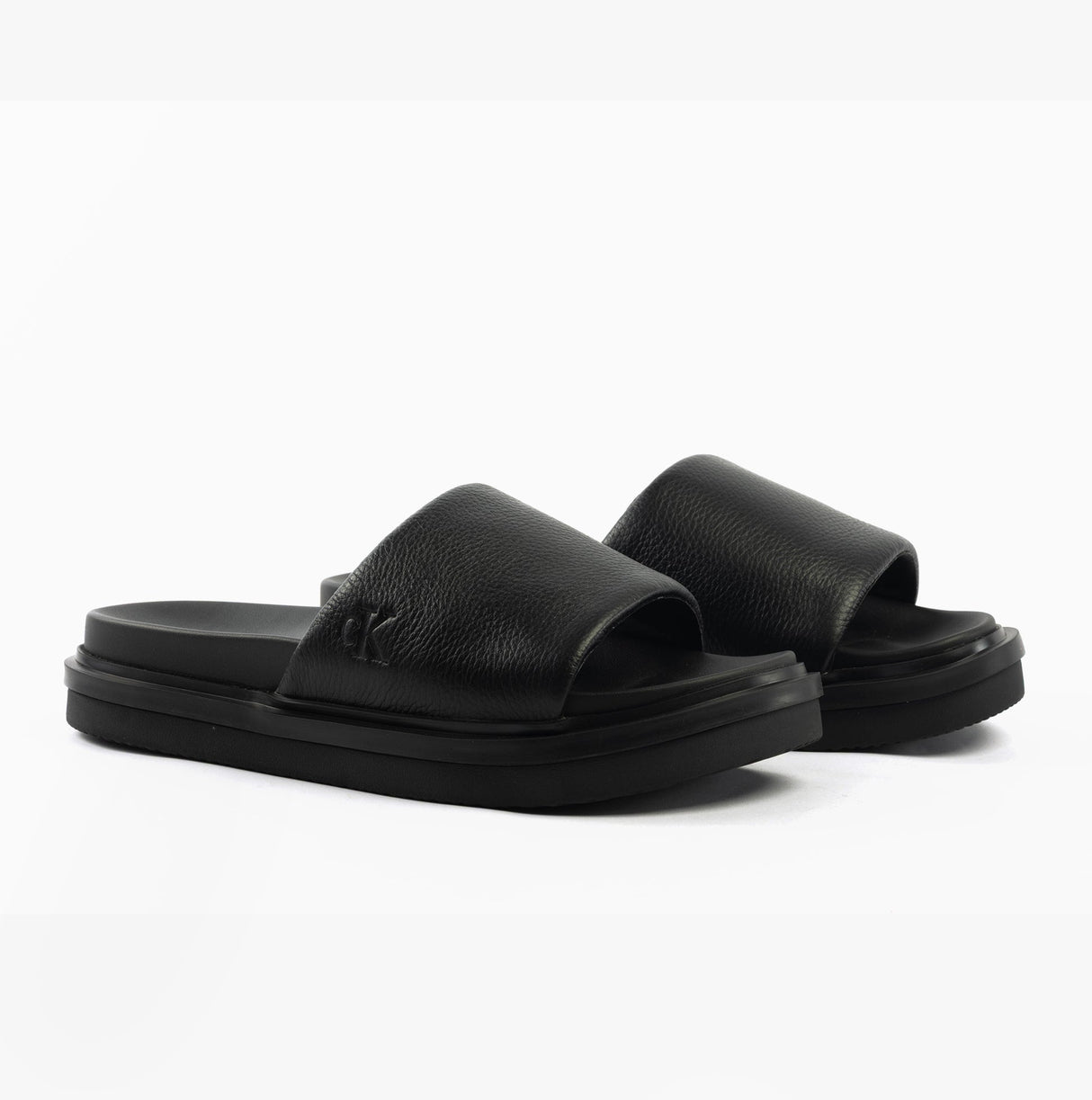 Calvin Klein FLAT MOLDED SLIDE Mens Triple Black