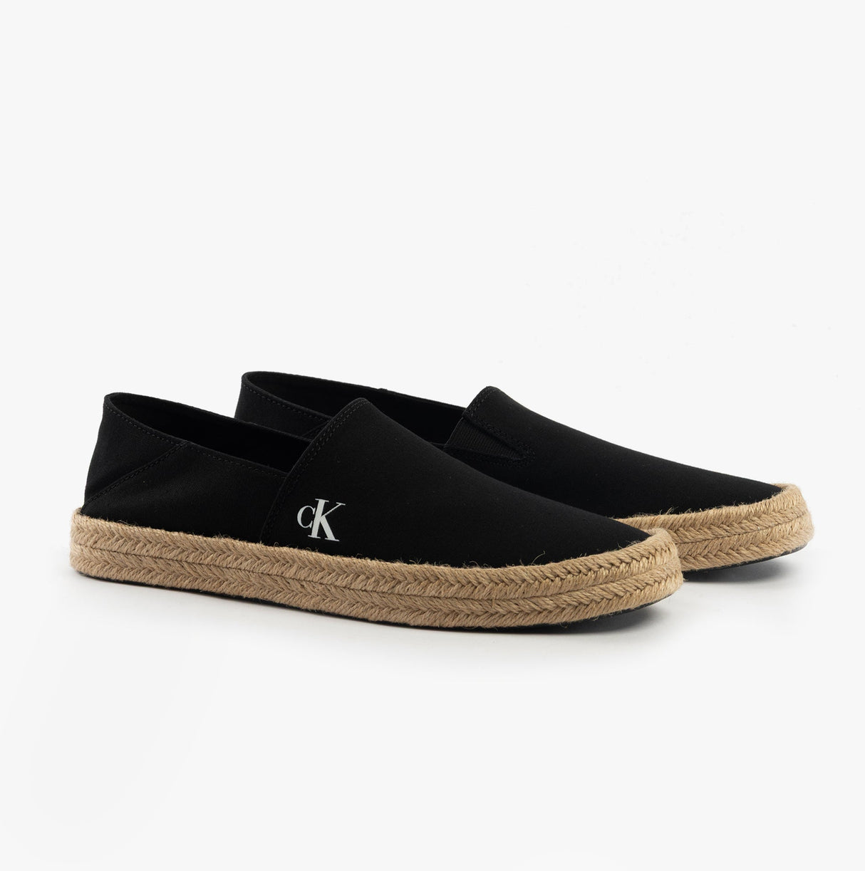 Calvin Klein ESPADRILLE Mens Canvas Shoes Ck Black
