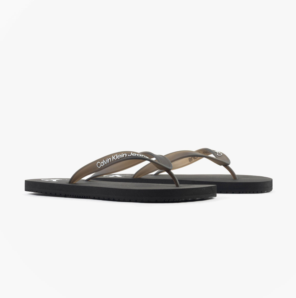 Calvin Klein BEACH SANDAL TRANSPA Mens Sandals Black/Bright White