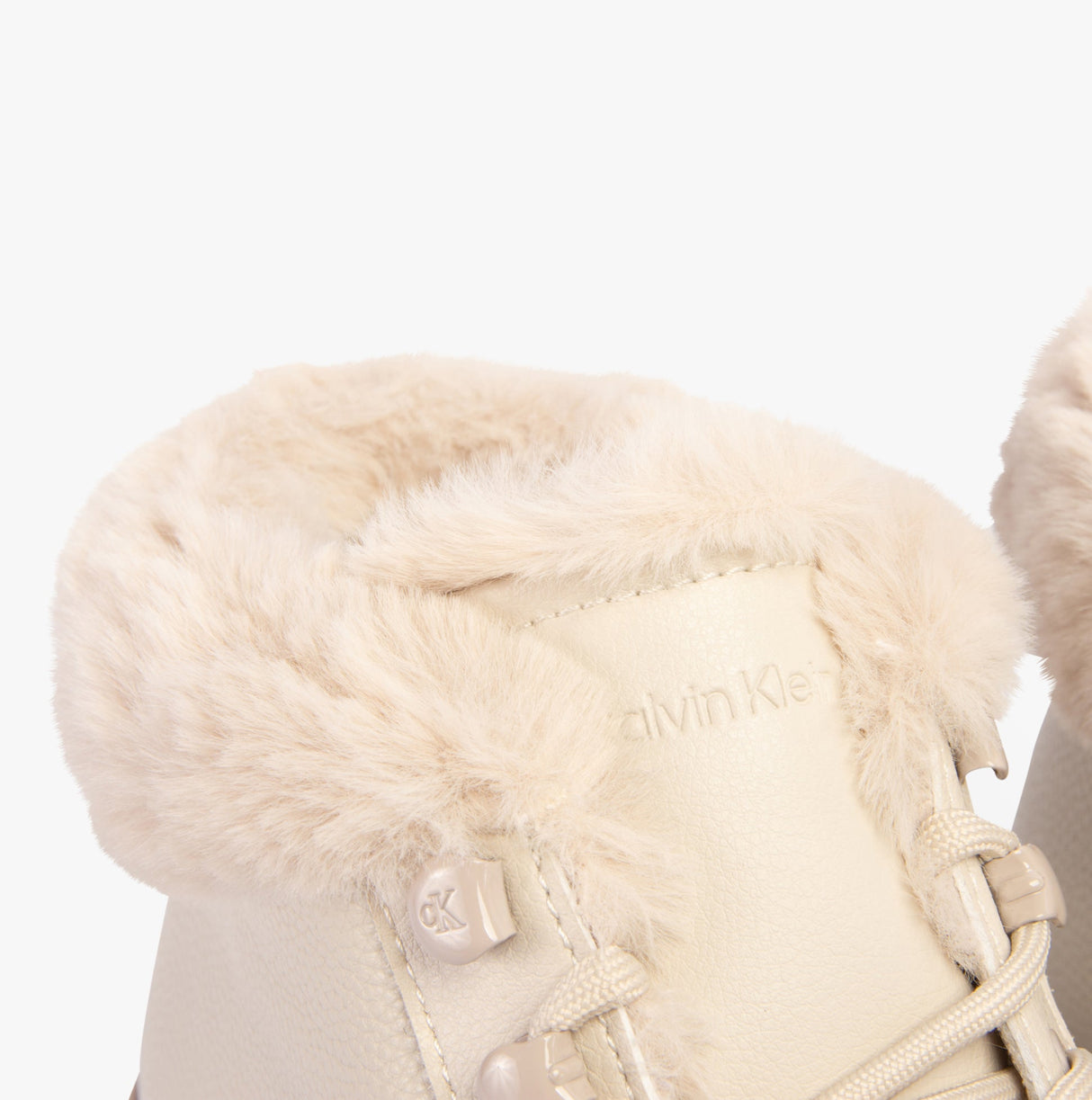 Calvin Klein BOLD PLATFORM LOW LACE UP Womens Trainers Eggshell/Savannah Tan