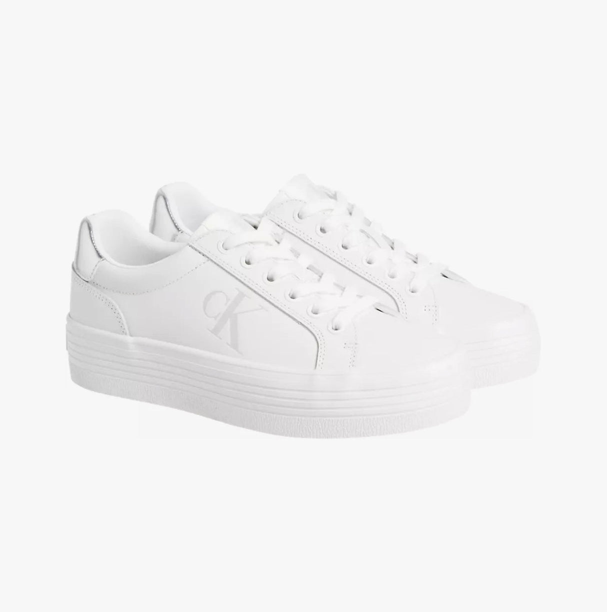 Calvin Klein BOLD VULCANISED FLATFORM Womens Trainers Bright White/Silver