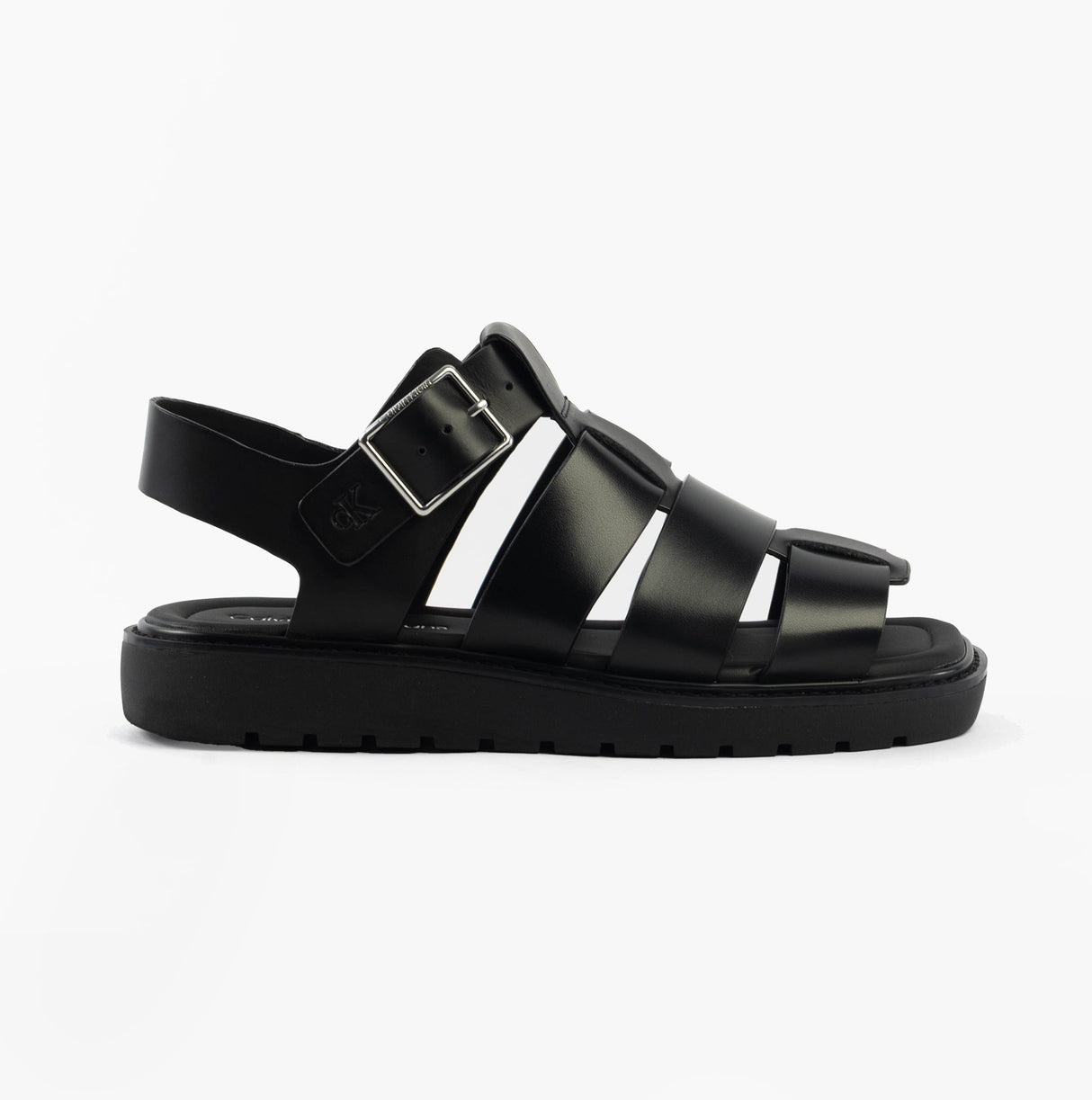 Calvin Klein LEATHER FISHERMAN Womens Sandals Triple Black