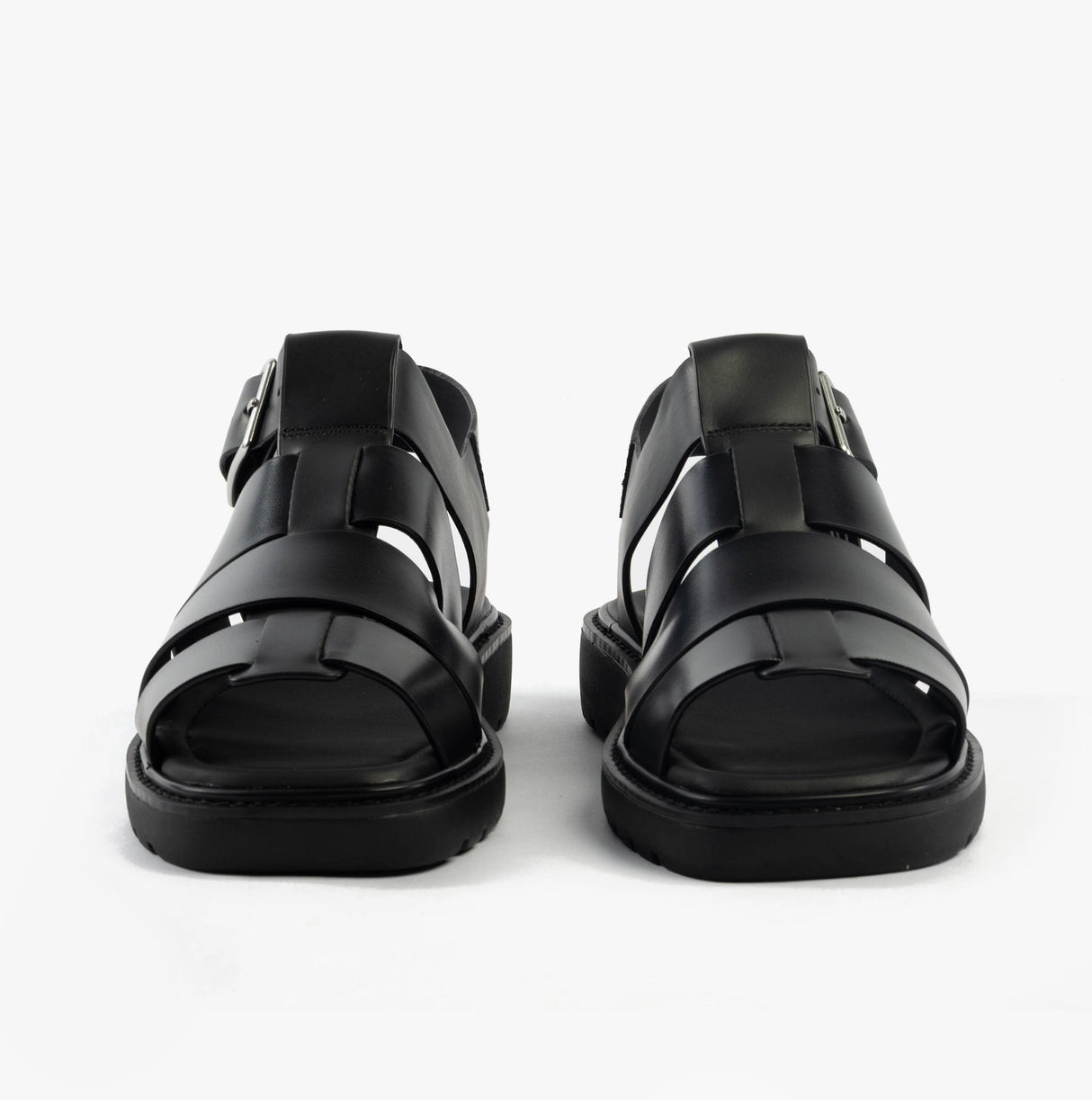 Calvin Klein LEATHER FISHERMAN Womens Sandals Triple Black