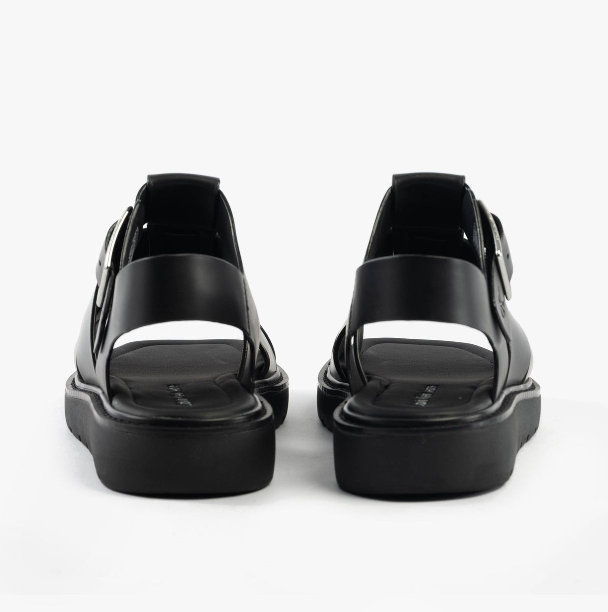Calvin Klein LEATHER FISHERMAN Womens Sandals Triple Black