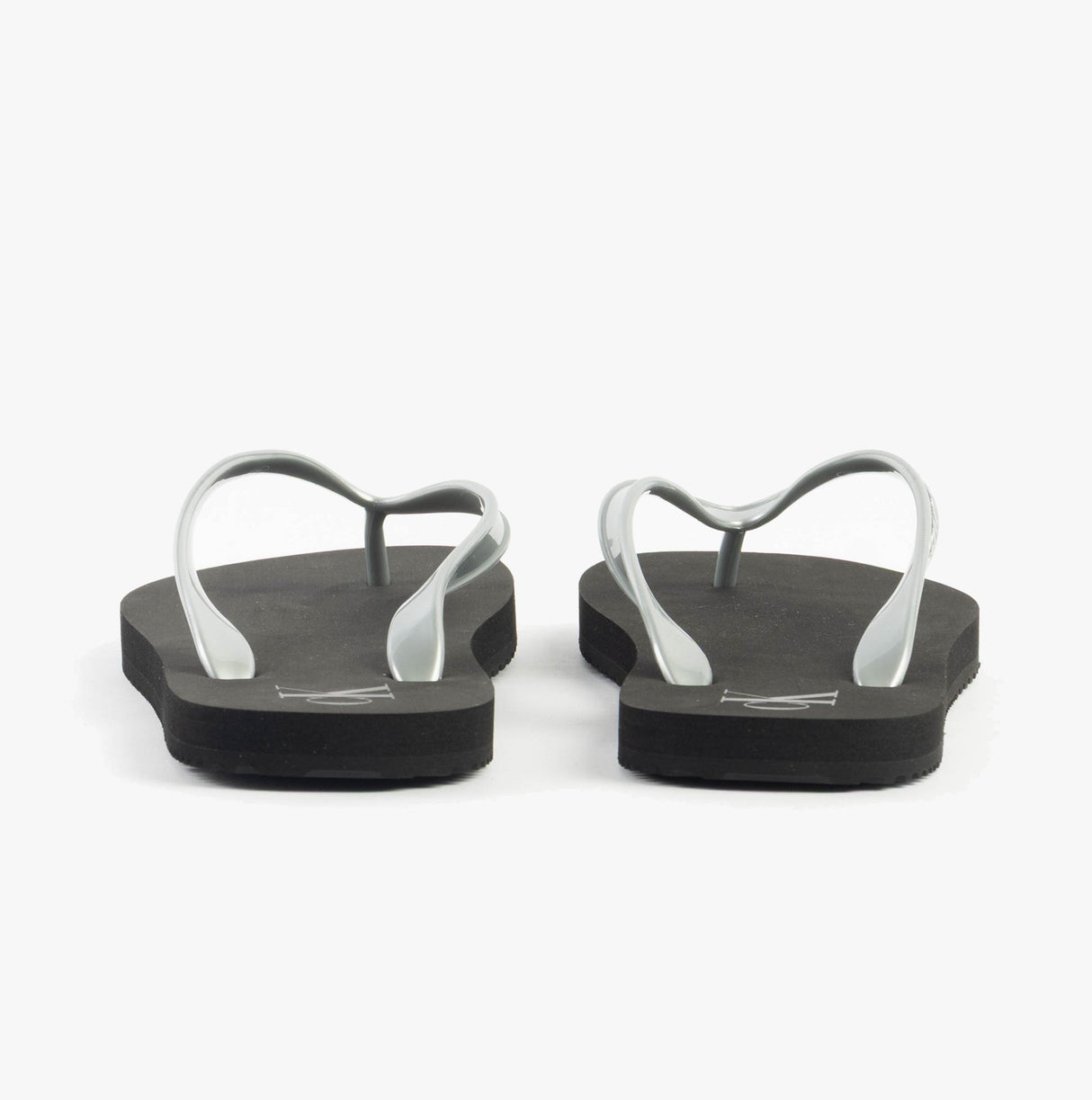 Calvin Klein BEACH SANDAL MONOLOG Womens Sandals Black/Silver