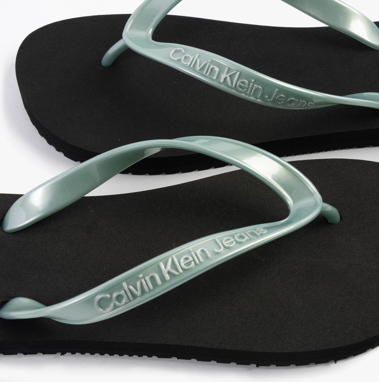 Calvin Klein BEACH SANDAL MONOLOG Womens Sandals Black/Cloud Blue