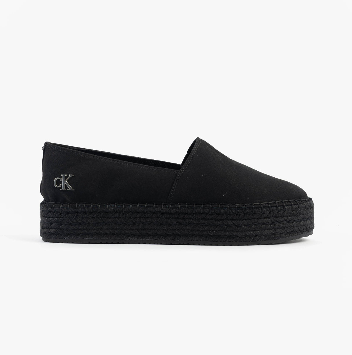 Calvin Klein FLATFORM Espadrille Womens Canvas & Plimsolls Triple Black