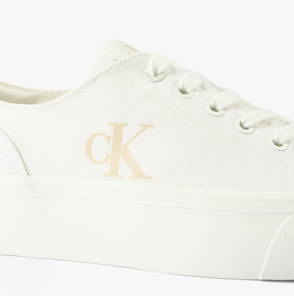 Calvin Klein VULC FLATFORM LOW Womens Trainers Triple Bright White