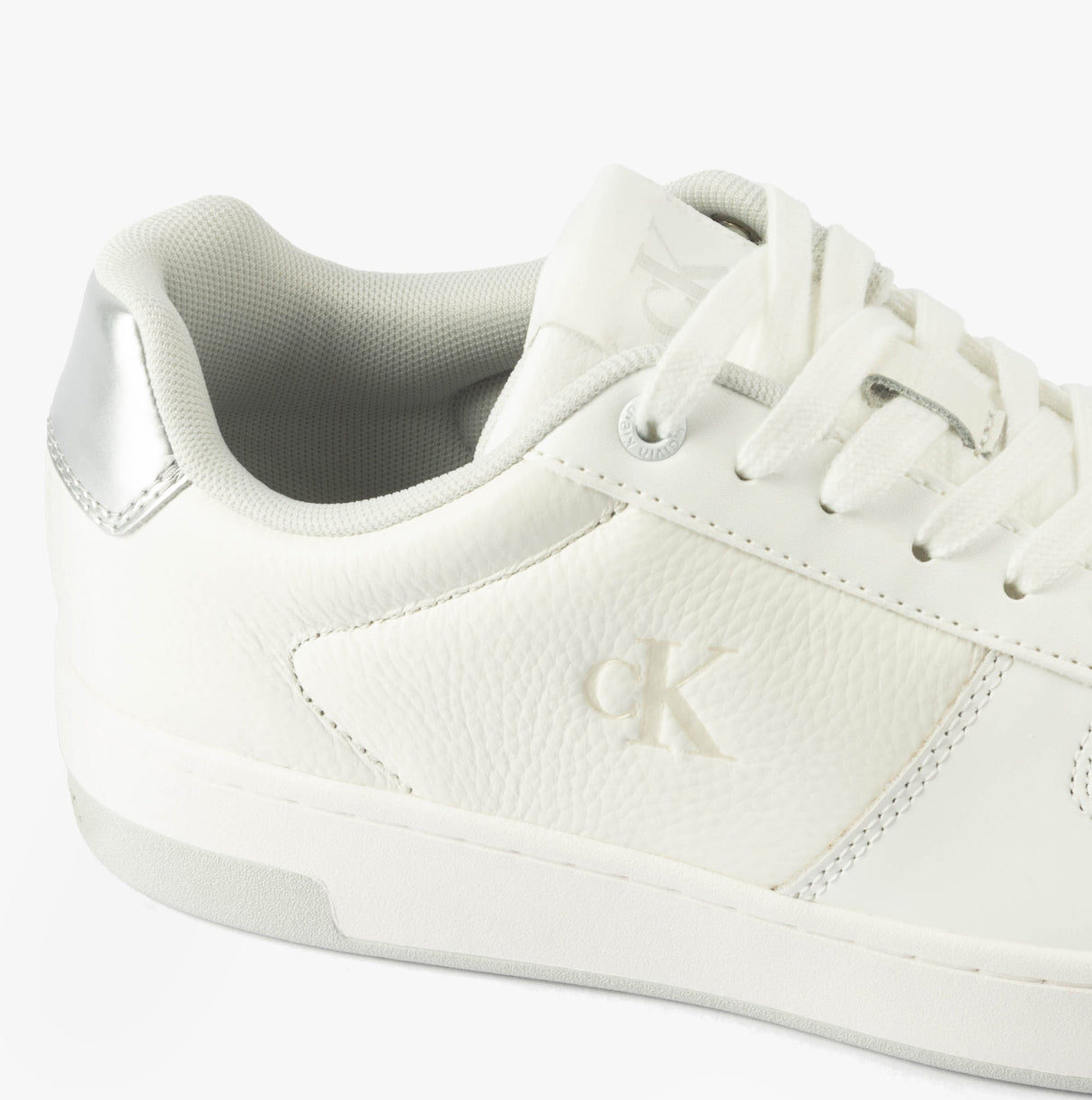 Calvin Klein BASKET CUPSOLE LOW Womens Trainers Bright White/Silver