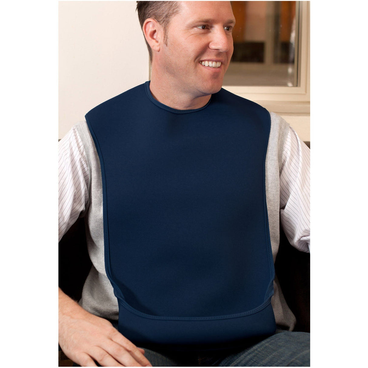 Tabard style adult bib - Medium Navy