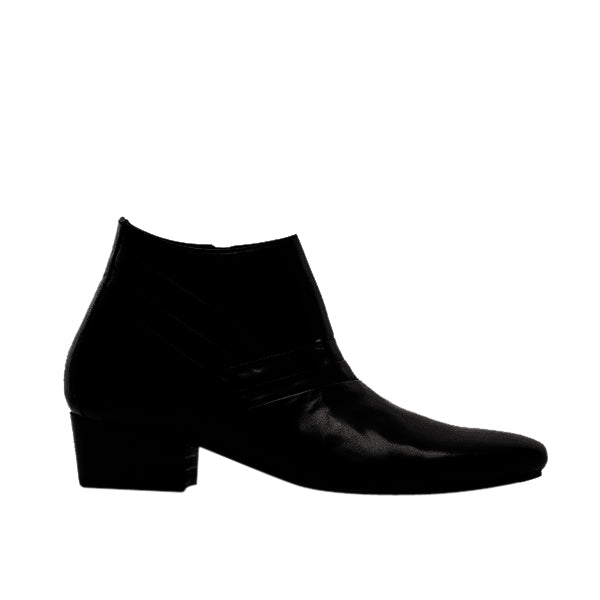 Club Cubano MARIO Mens Leather Cuban Heel Boots Black