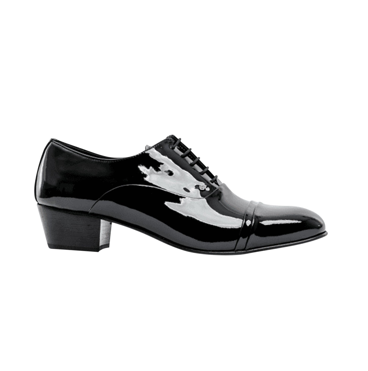 Club Cubano CORDOBA Mens Patent Leather Lace Up Cuban Heel Oxford Shoes Black