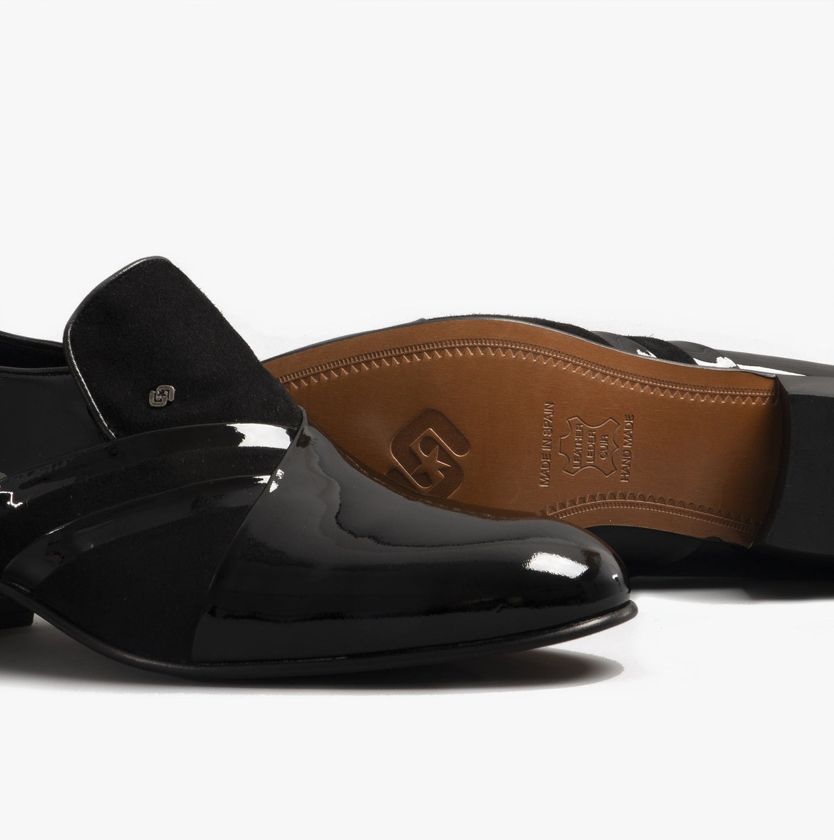 Club Cubano PABLO Mens Patent Leather Cuban Heel Shoes Black