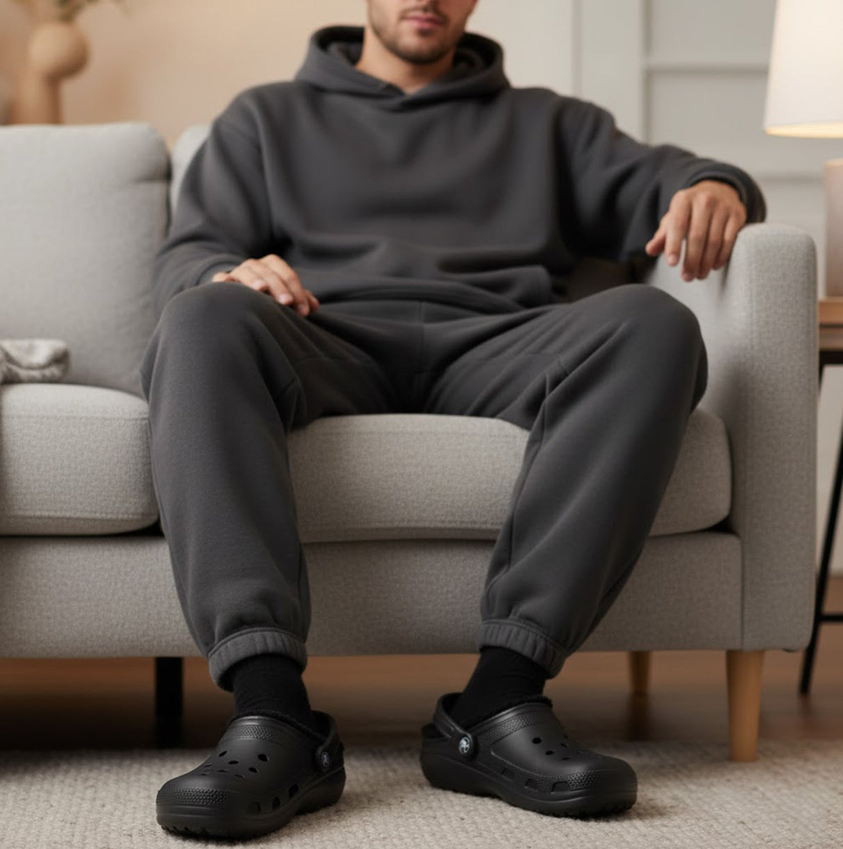 Crocs 203591-060 CLASSIC LINED Unisex Clogs Black