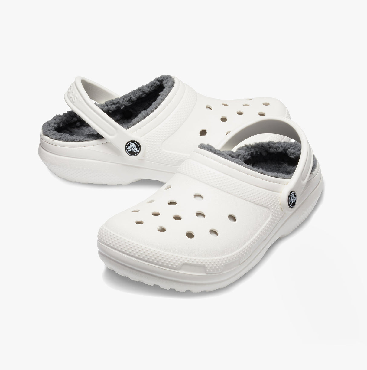 Crocs 203591-10M CLASSIC LINED Unisex Clogs White/Grey