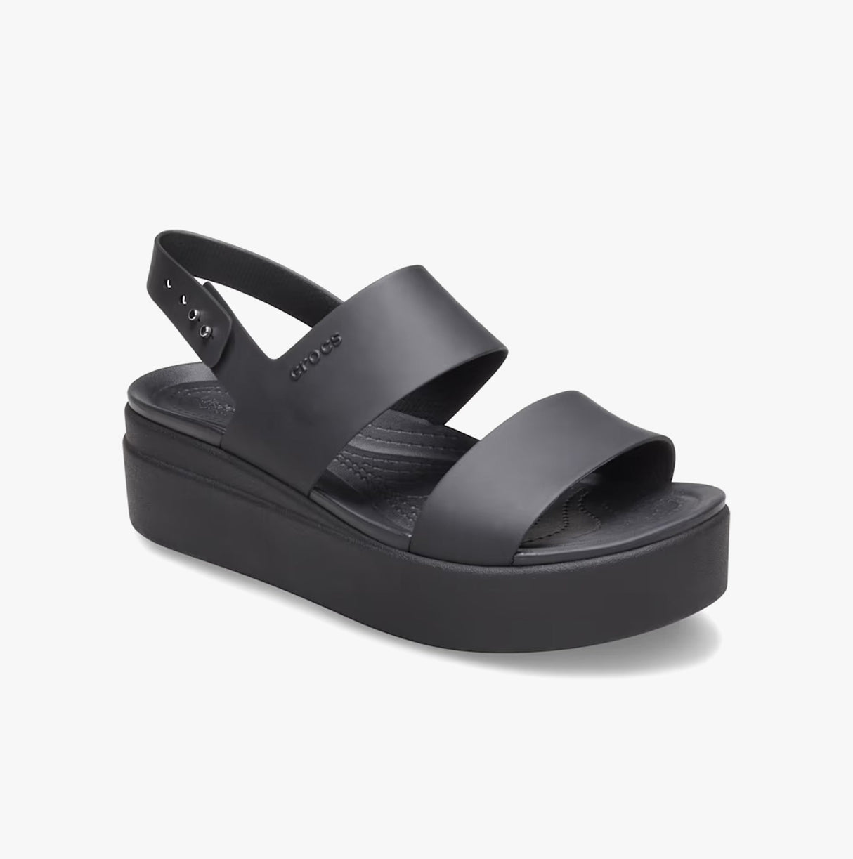 Crocs 206453-060 BROOKLYN LOW WEDGE Womens Sandals Black