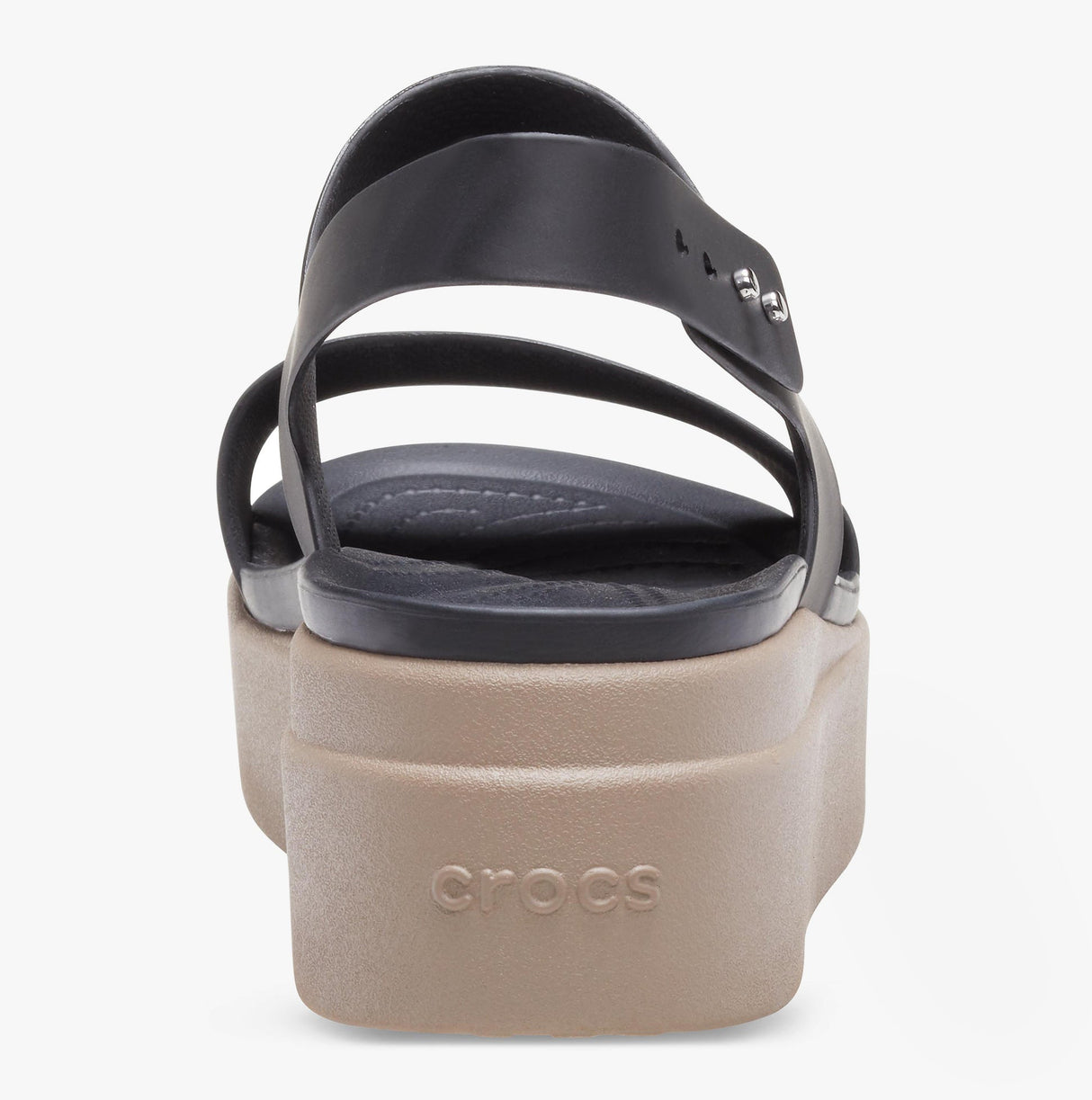 Crocs 206453-07H BROOKLYN LOW WEDGE Womens Sandals Black/Mushroom