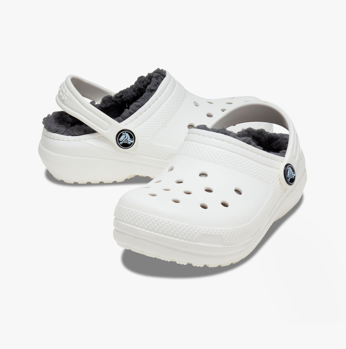 Crocs 207010-10M CLASSIC LINED Kids Clogs White/Grey