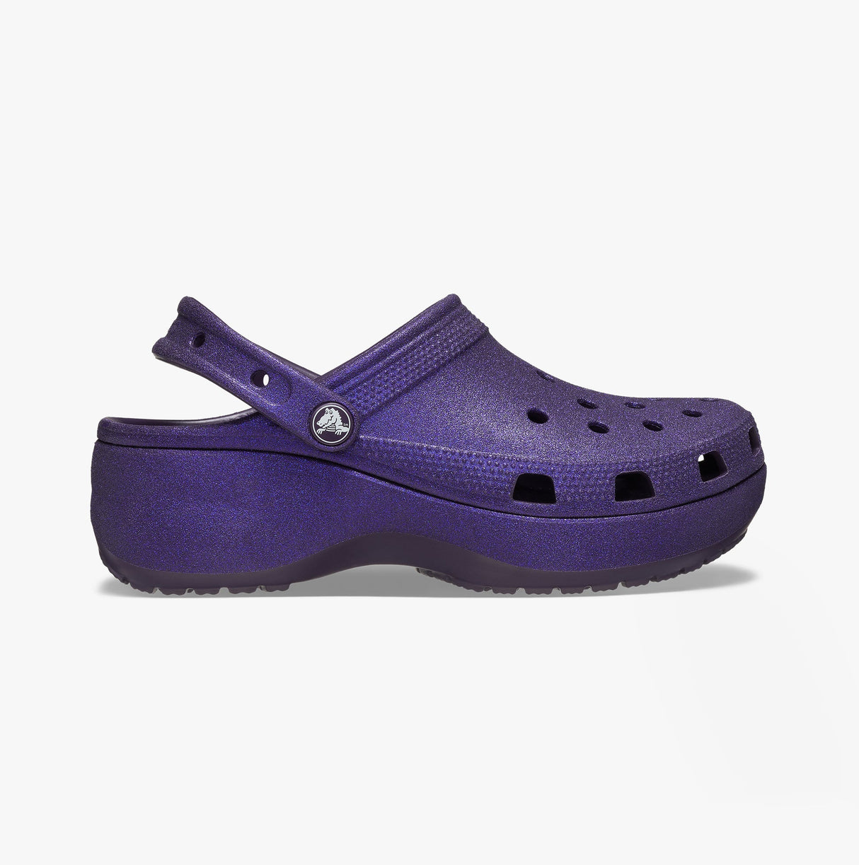 Crocs 207241-5AS CLASSIC PLATFORM GLITTER Womens Clogs Dark Iris
