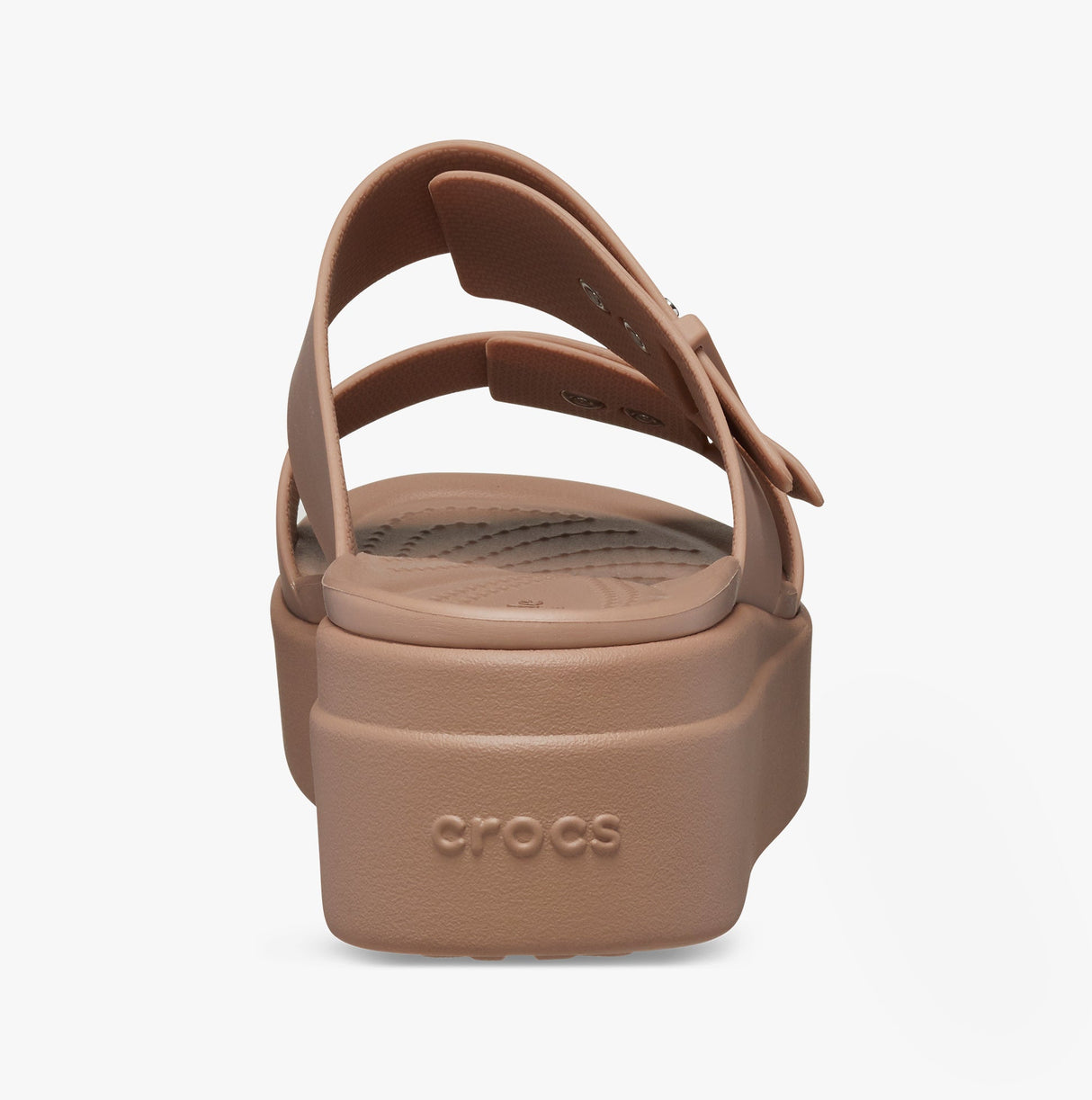 Crocs 207431-2Q9 BROOKLYN BUCKLE LOW WEDGE Womens Sandals Latte