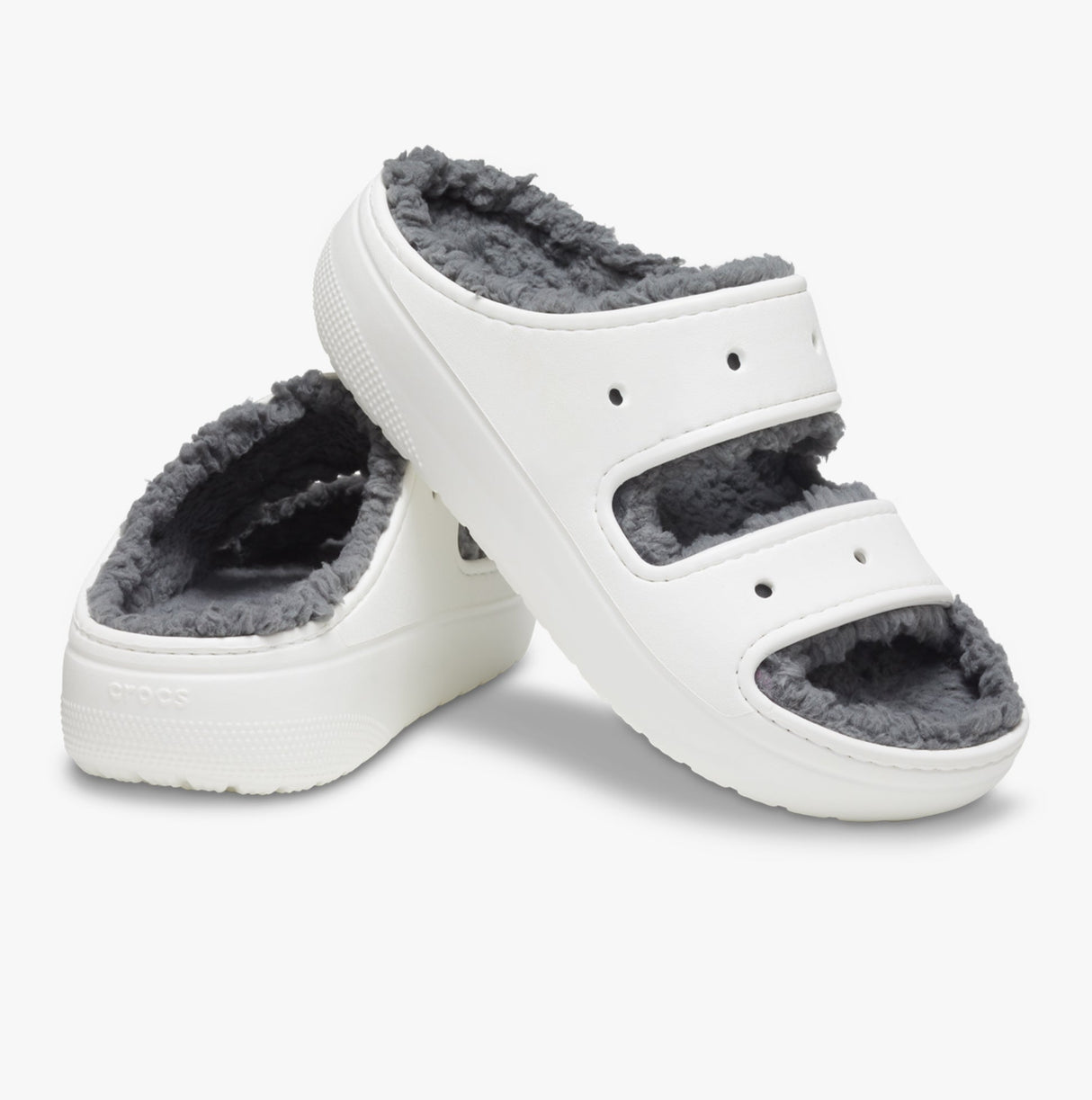 Crocs 207446-100 CLASSIC COZZZY Womens Sliders White