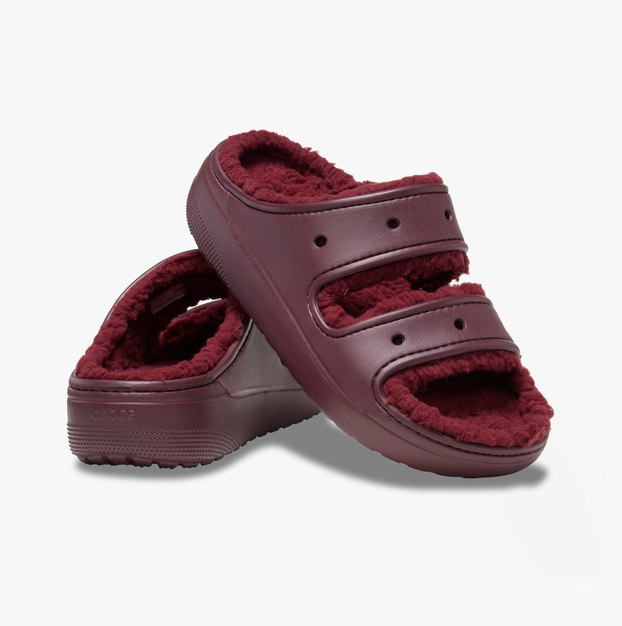 Crocs 207446-6WD CLASSIC COZZZY Womens Sliders Dark Cherry