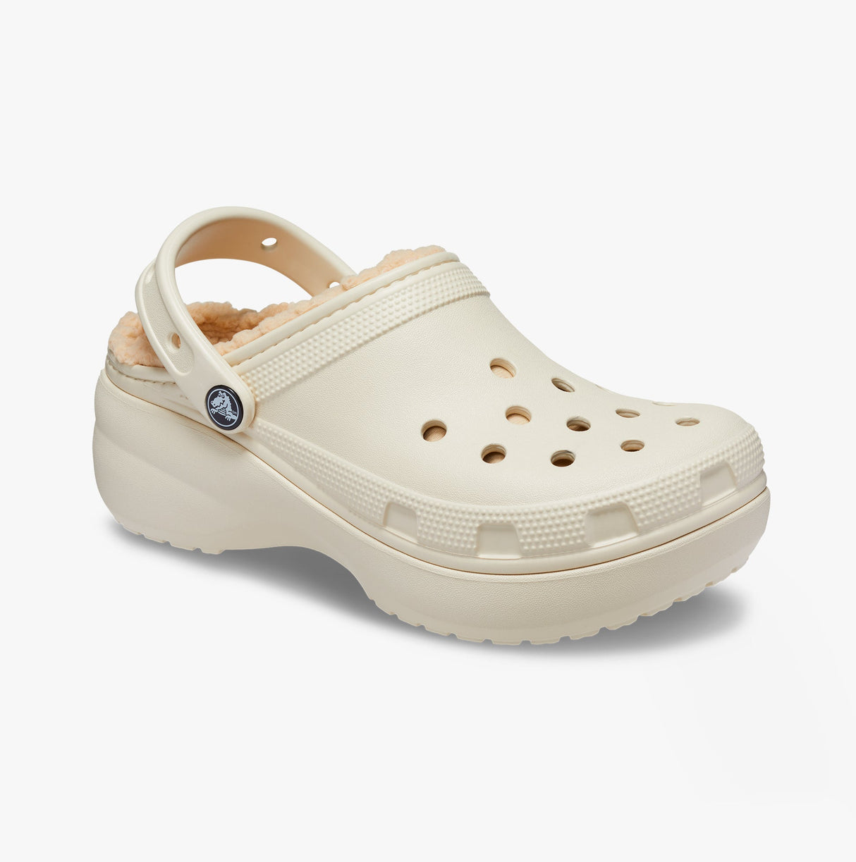 Crocs 207938-2Y2 CLASSIC PLATFORM LINED Womens Clogs Bone