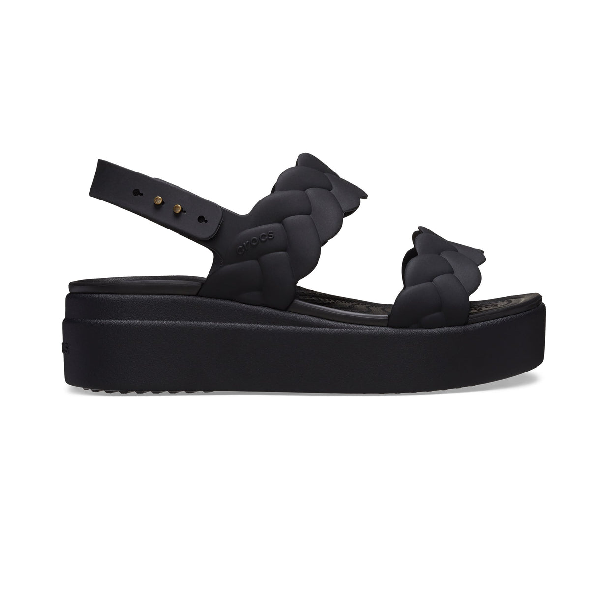 Crocs 209977-060 BROOKLYN WOVEN UPPER LOW Womens Sandals Black