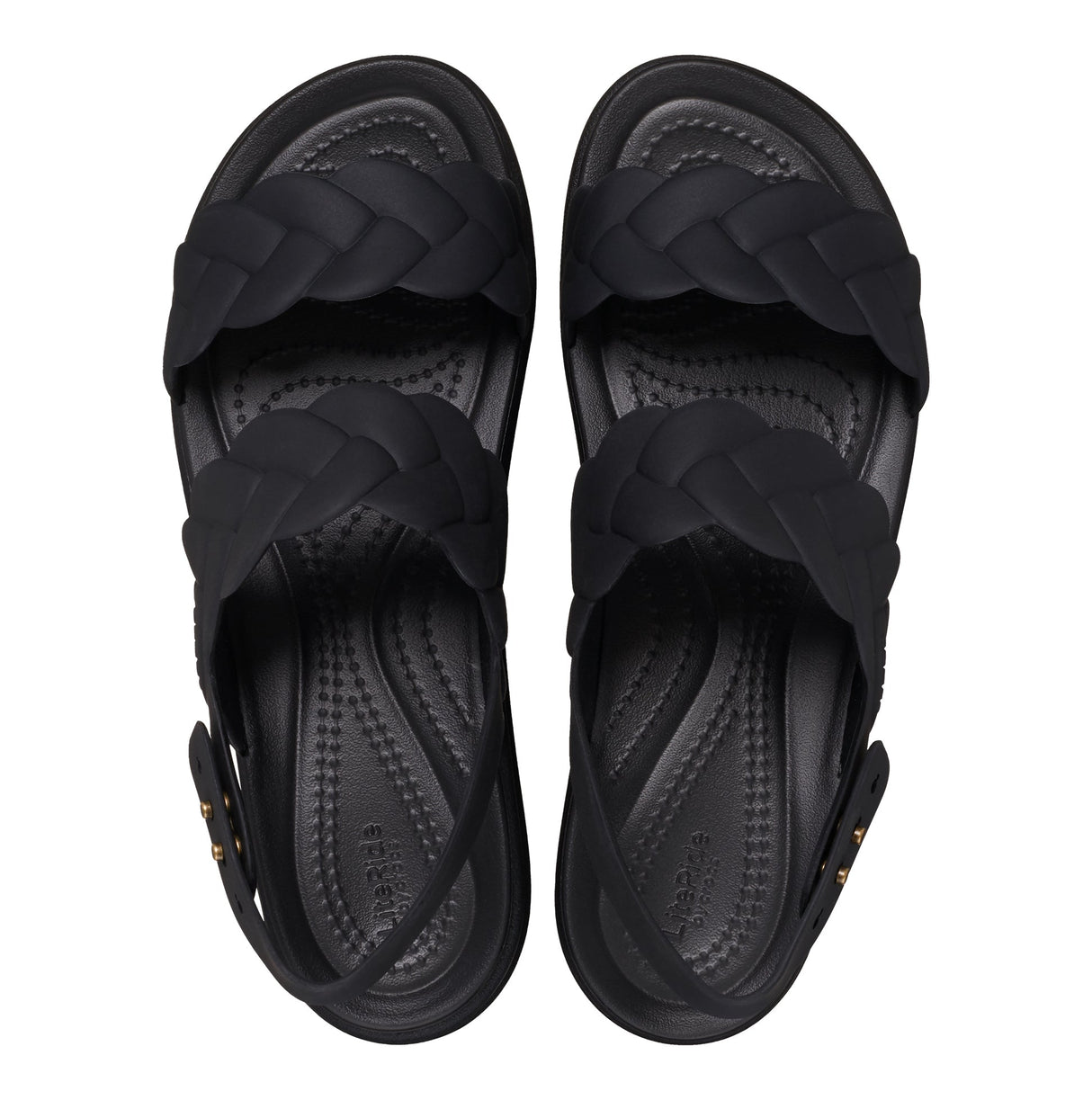 Crocs 209977-060 BROOKLYN WOVEN UPPER LOW Womens Sandals Black