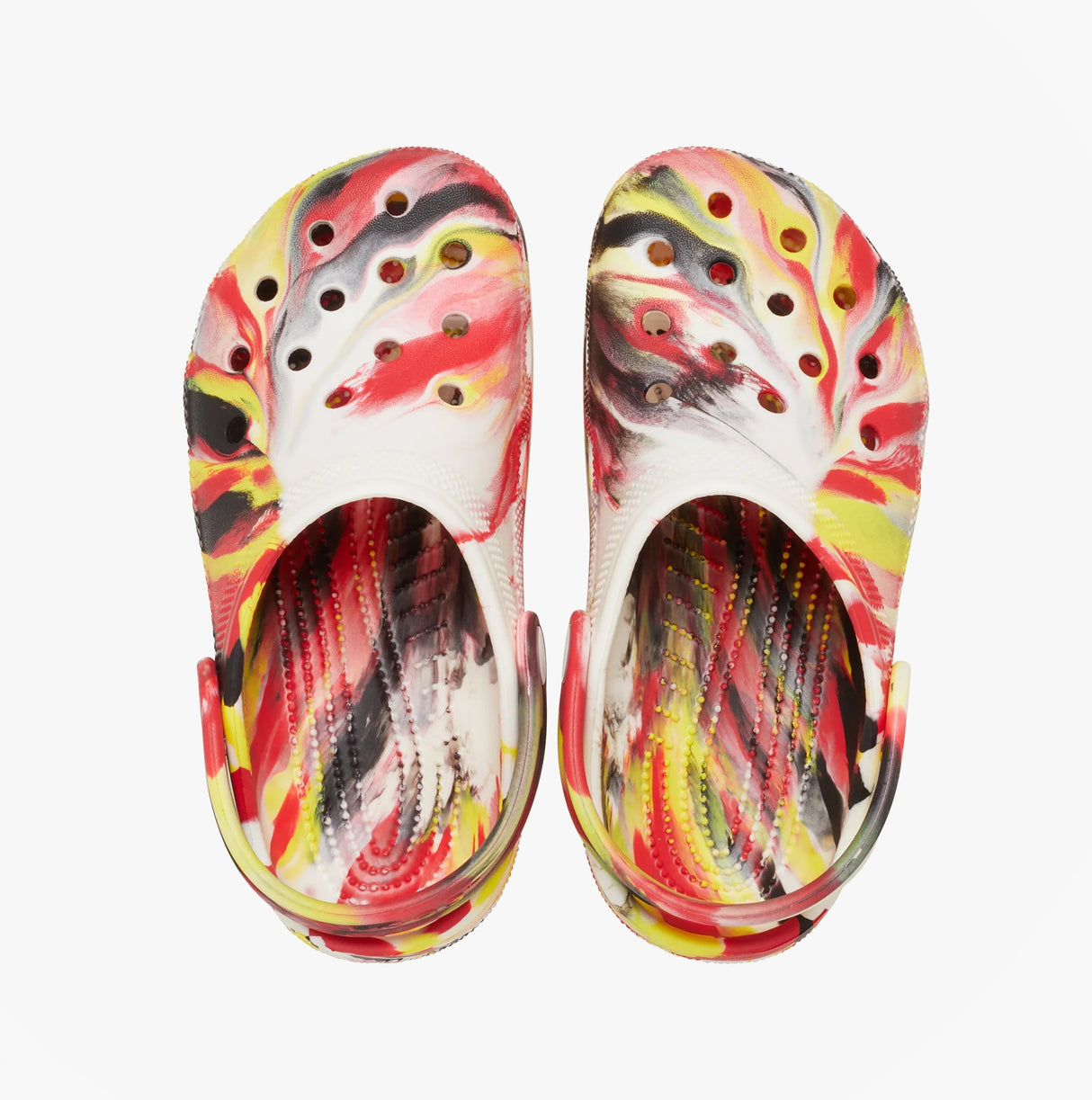 Crocs 210718-6WE GLOW-IN-THE-DARK MARBLED Unisex Kids Classic Clogs Varsity Red/Multi