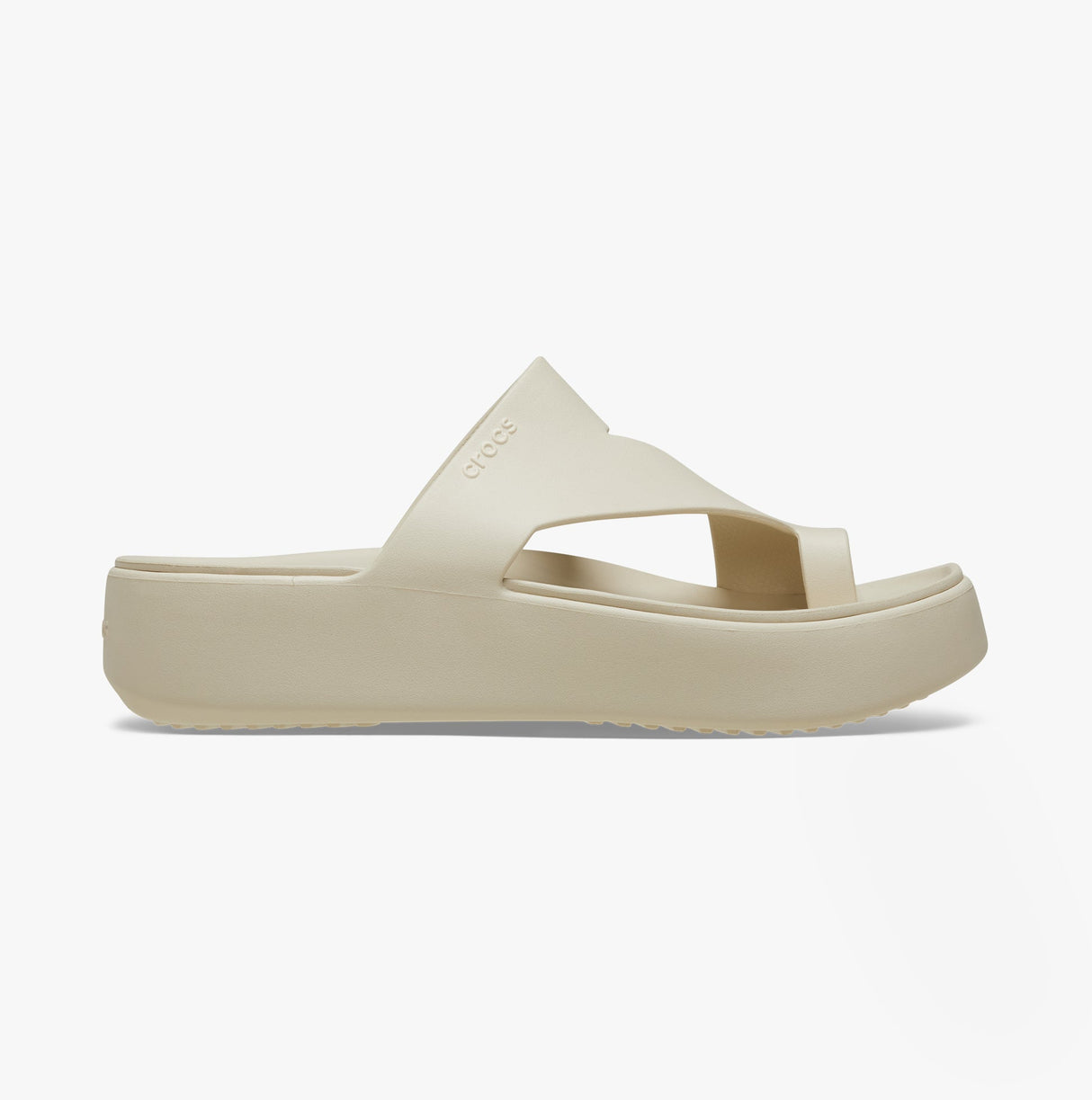 Crocs 210834-0LH GETAWAY PLATFORM TOE LOOP Womens Sandals Sandstone