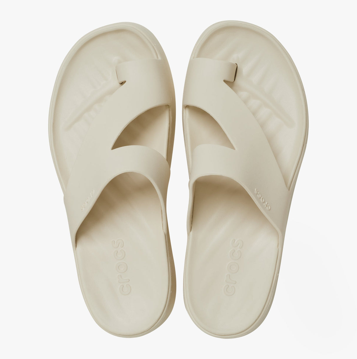 Crocs 210834-0LH GETAWAY PLATFORM TOE LOOP Womens Sandals Sandstone