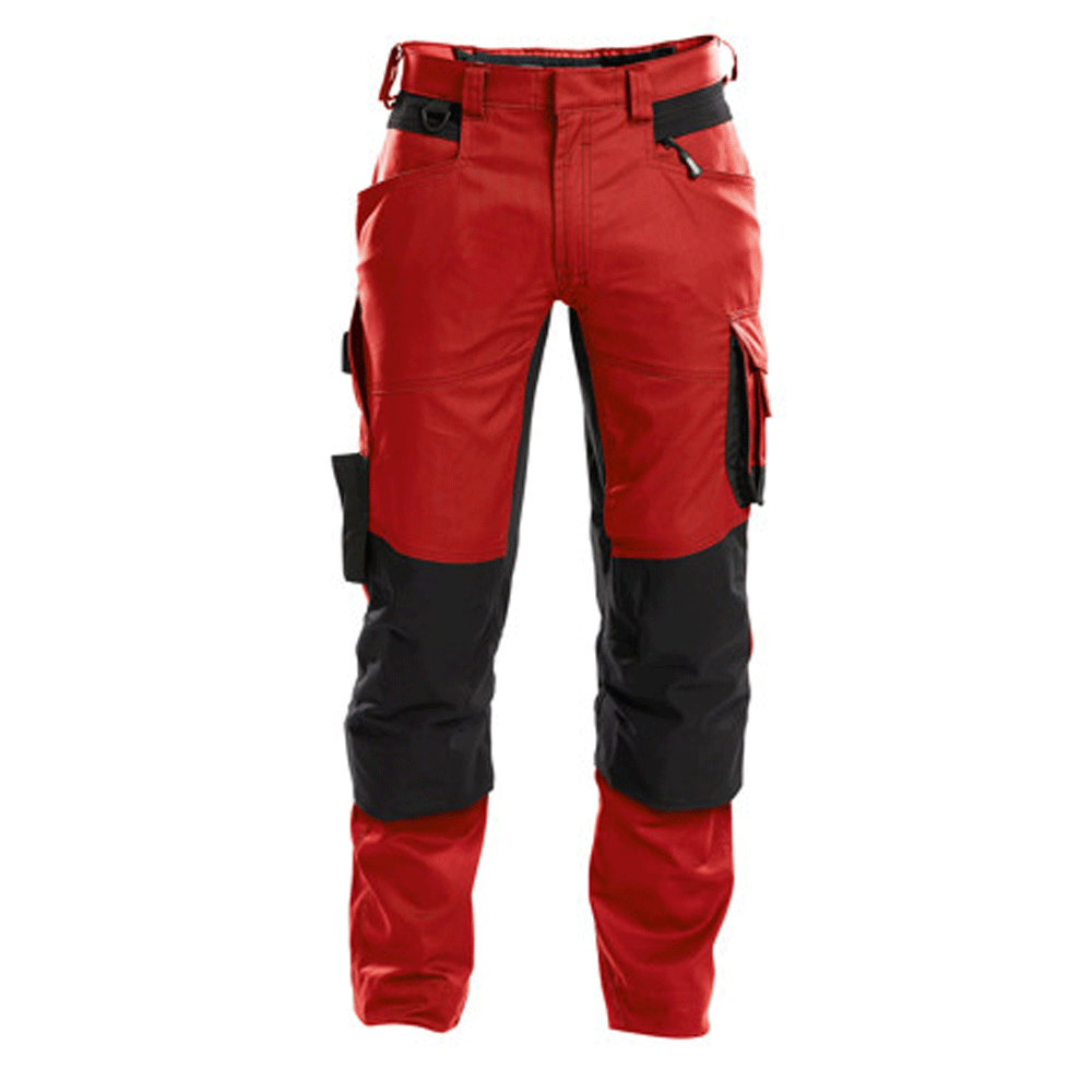 DASSY Dynax 200980 Stretch Kneepad Work Trousers Red/Black 49" Waist, 32" Leg