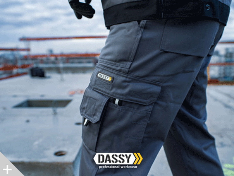 DASSY Seattle 200428 Multi-Pocket Holster Pocket Kneepad Trousers Khaki