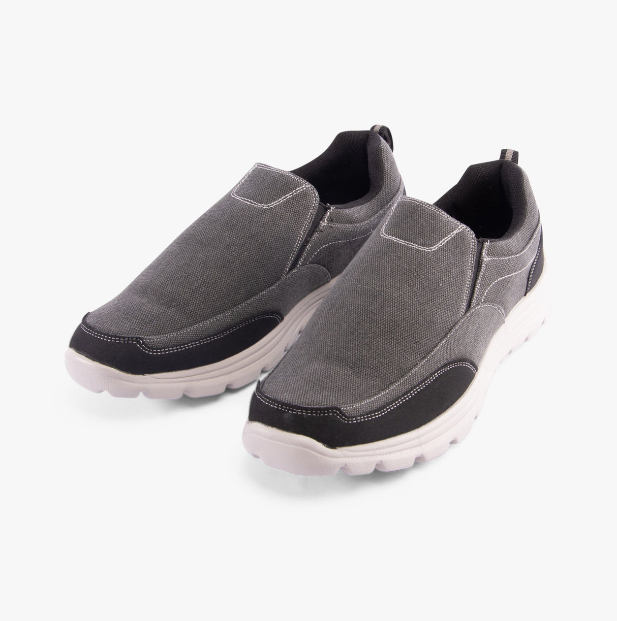 DEK M336A Mens Denim Canvas Slip-On Trainers Black