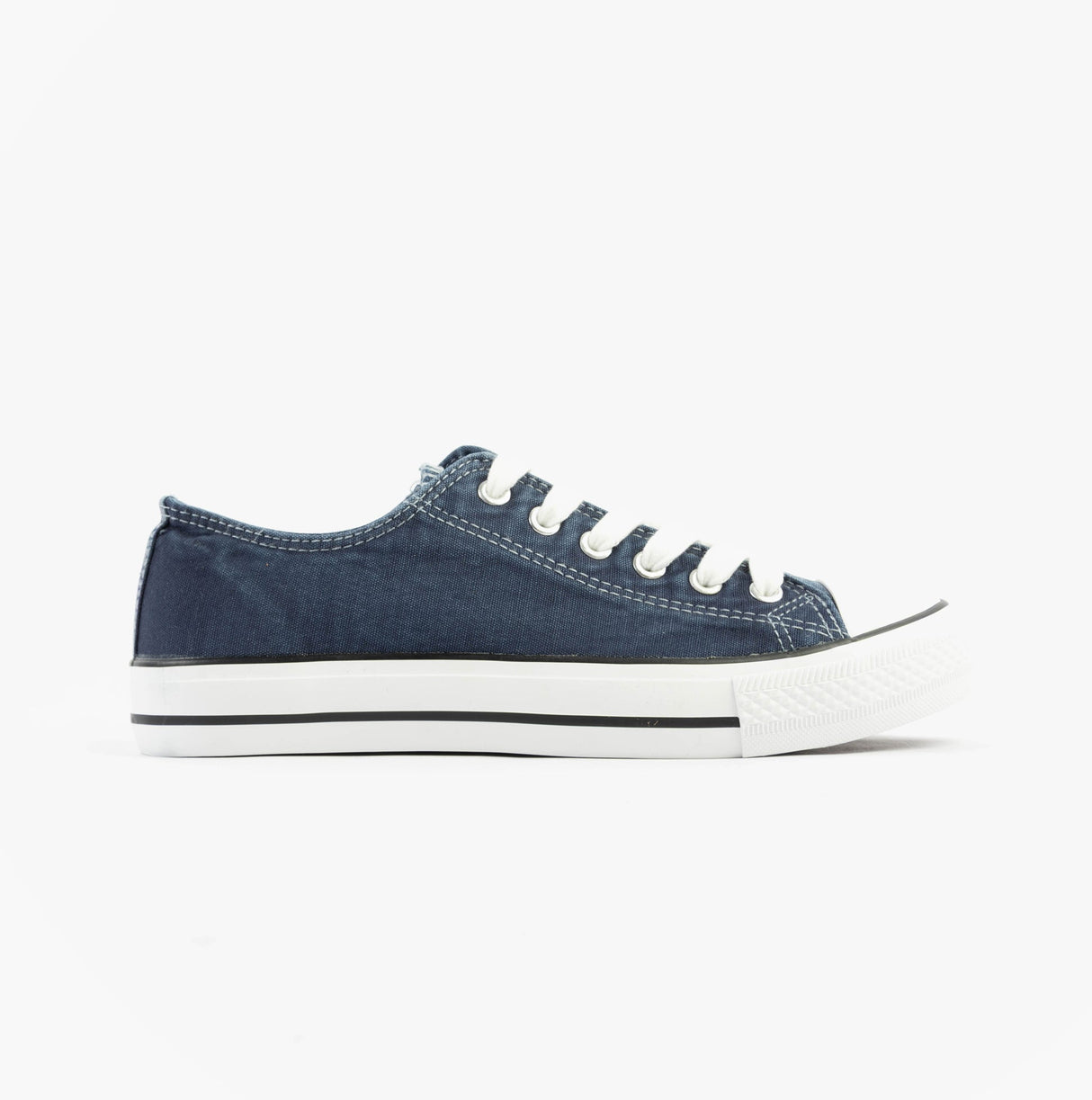 DEK TAYLOR Unisex Canvas Lace Up Trainers Navy