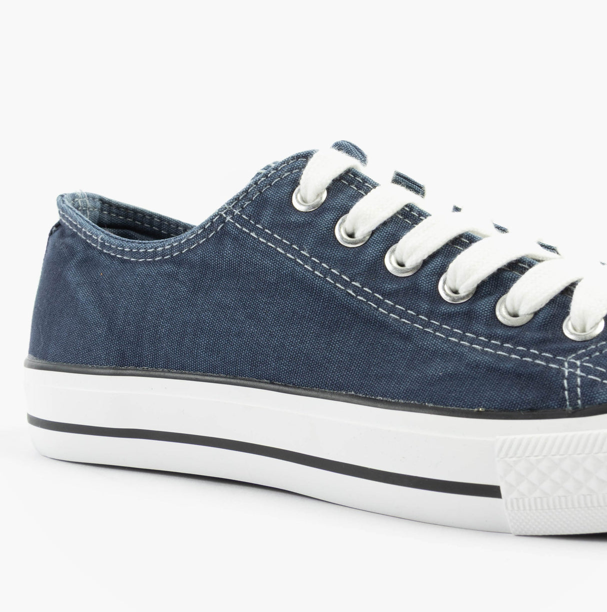 DEK TAYLOR Unisex Canvas Lace Up Trainers Navy