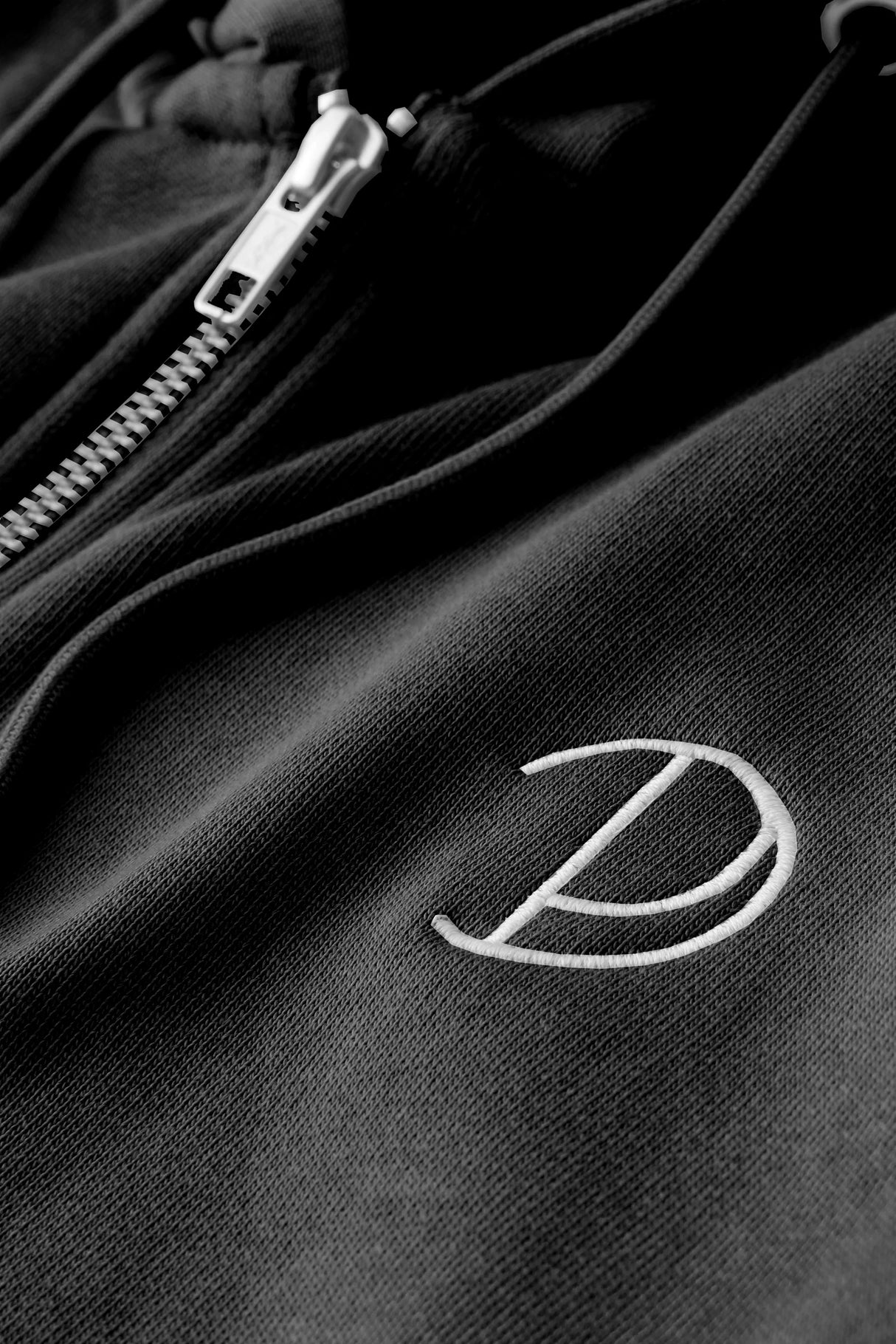 Embroidered P Zip-Up Hoodie