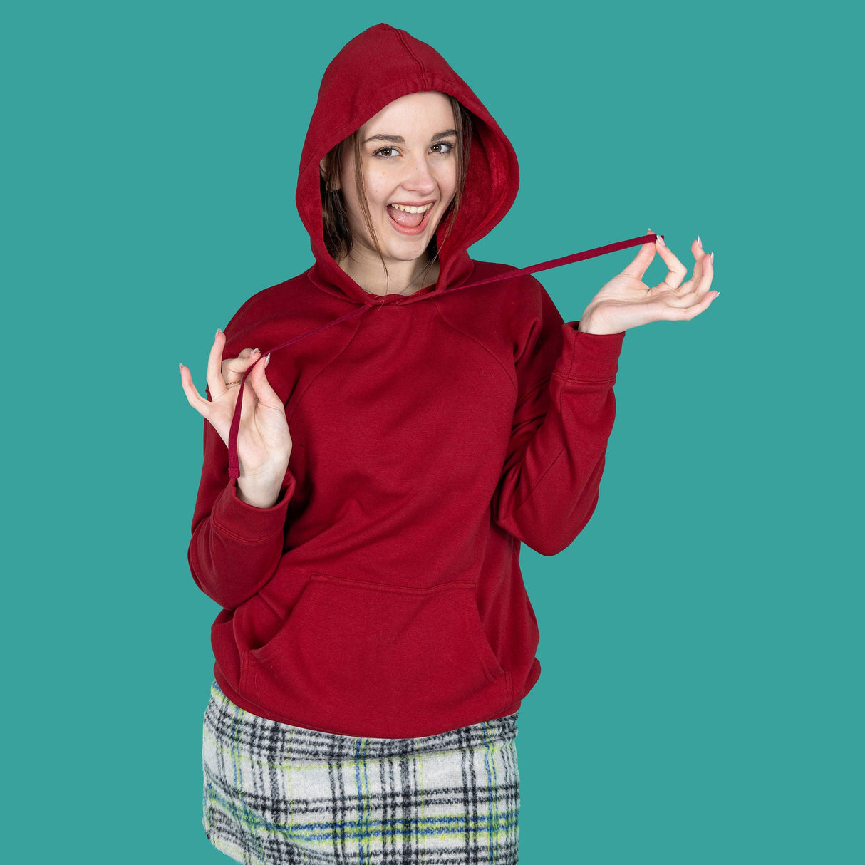 Breastfeeding Hoodie - warm fleece lined in burgundy