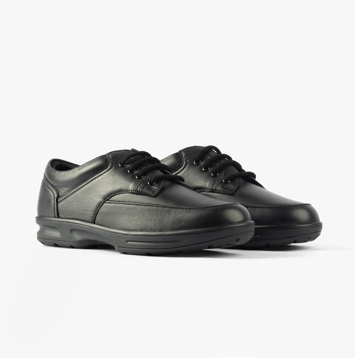 Dr Keller BRIAN Mens Leather Comfort Fit Lace-Up Shoes Black