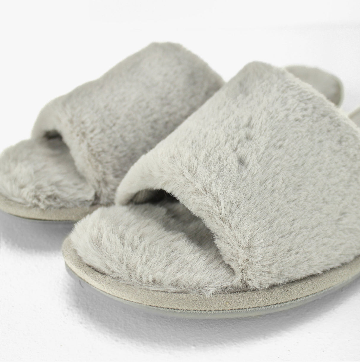 Dr Keller SARA Womens Fluffy Mule Slippers Grey
