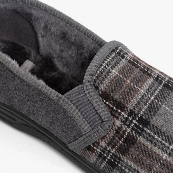 Dr Keller DEREK Mens Full Slippers Grey
