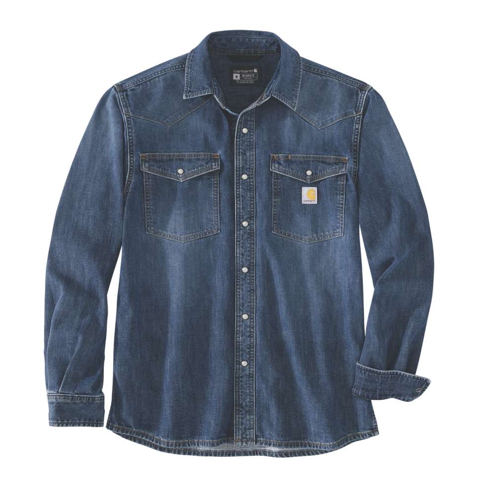 Carhartt 106429 Montana Relaxed Fit Midweight Denim Long-Sleeve Snap Front Shirt
