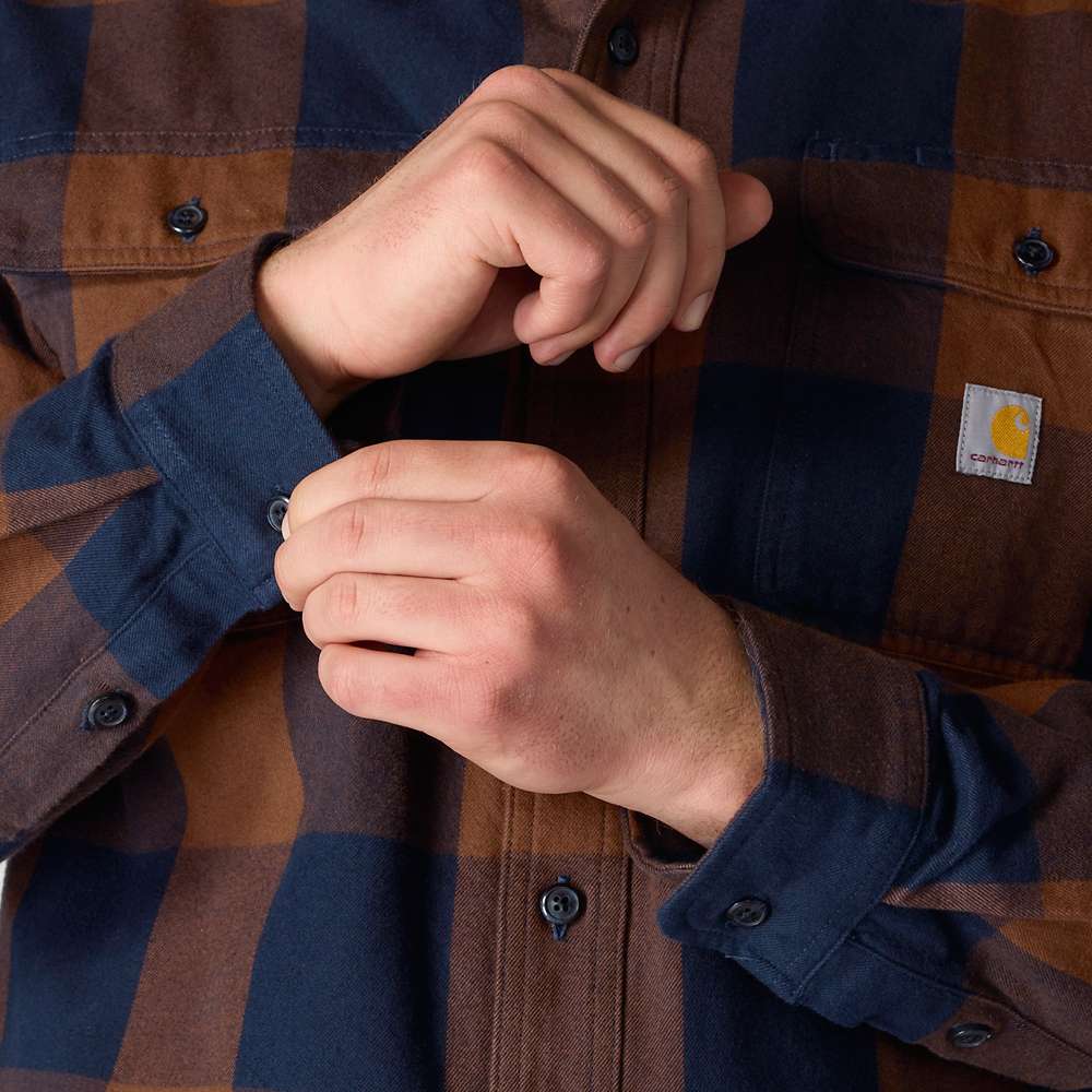 Carhartt 107013 Loose Fit Heavyweight Flannel Long-Sleeve Plaid Shirt
