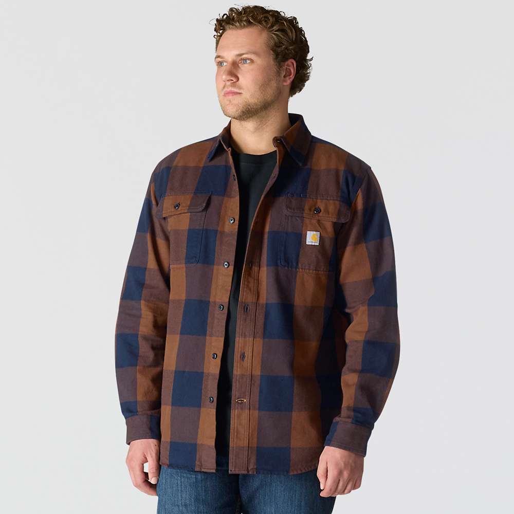 Carhartt 107013 Loose Fit Heavyweight Flannel Long-Sleeve Plaid Shirt