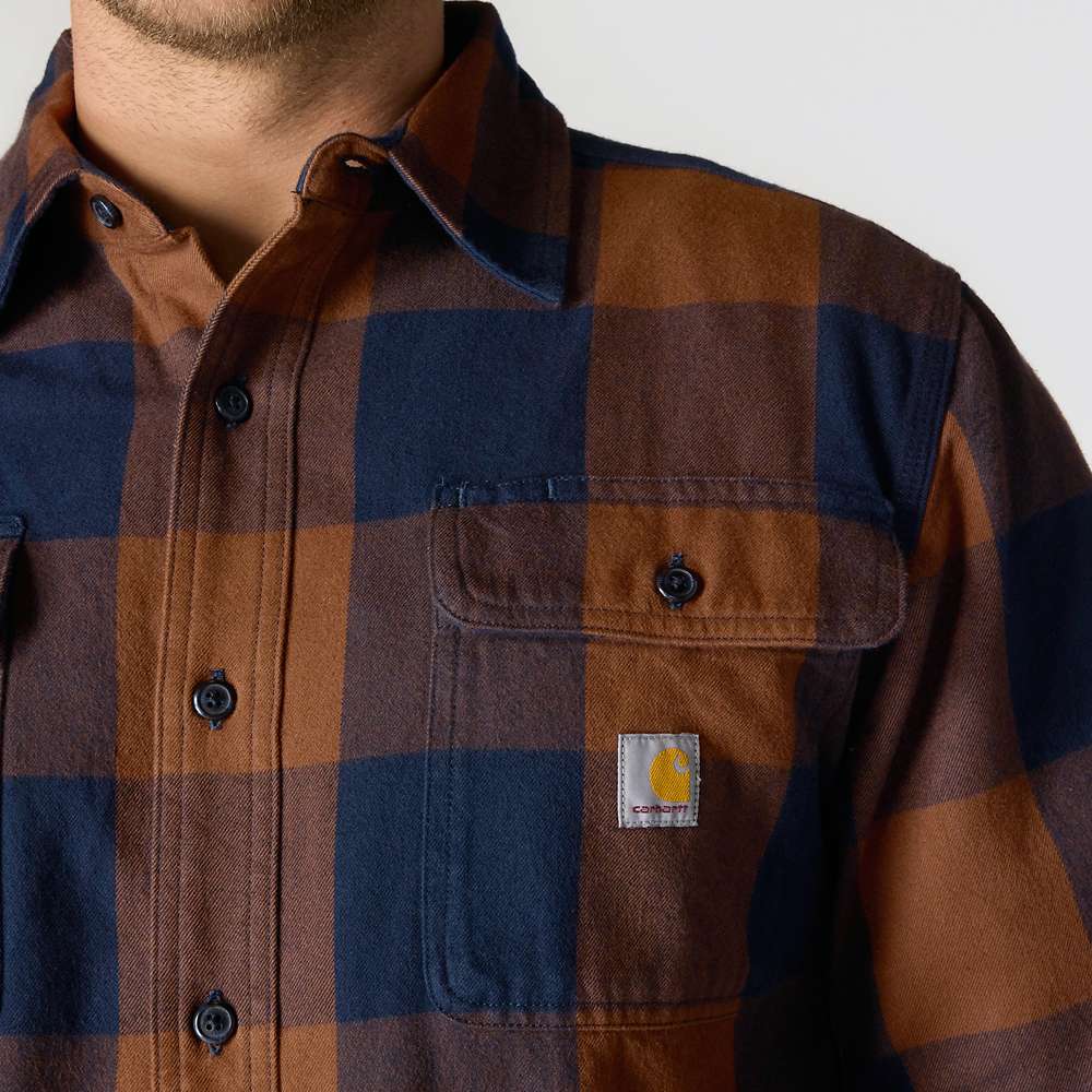 Carhartt 107013 Loose Fit Heavyweight Flannel Long-Sleeve Plaid Shirt