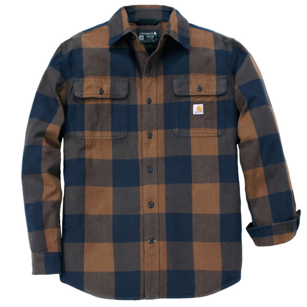 Carhartt 107013 Loose Fit Heavyweight Flannel Long-Sleeve Plaid Shirt