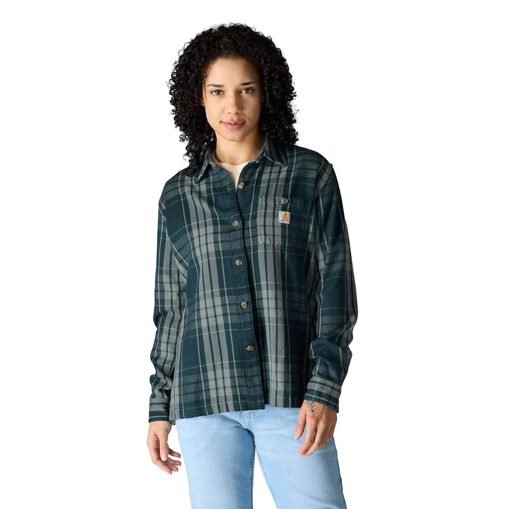 Carharrt 107136 Women's Tncl Srs LseFit Twll Plaid Shrt