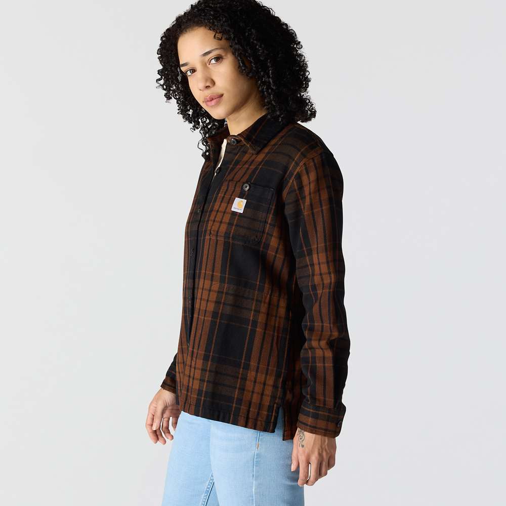 Carharrt 107136 Women's Tncl Srs LseFit Twll Plaid Shrt