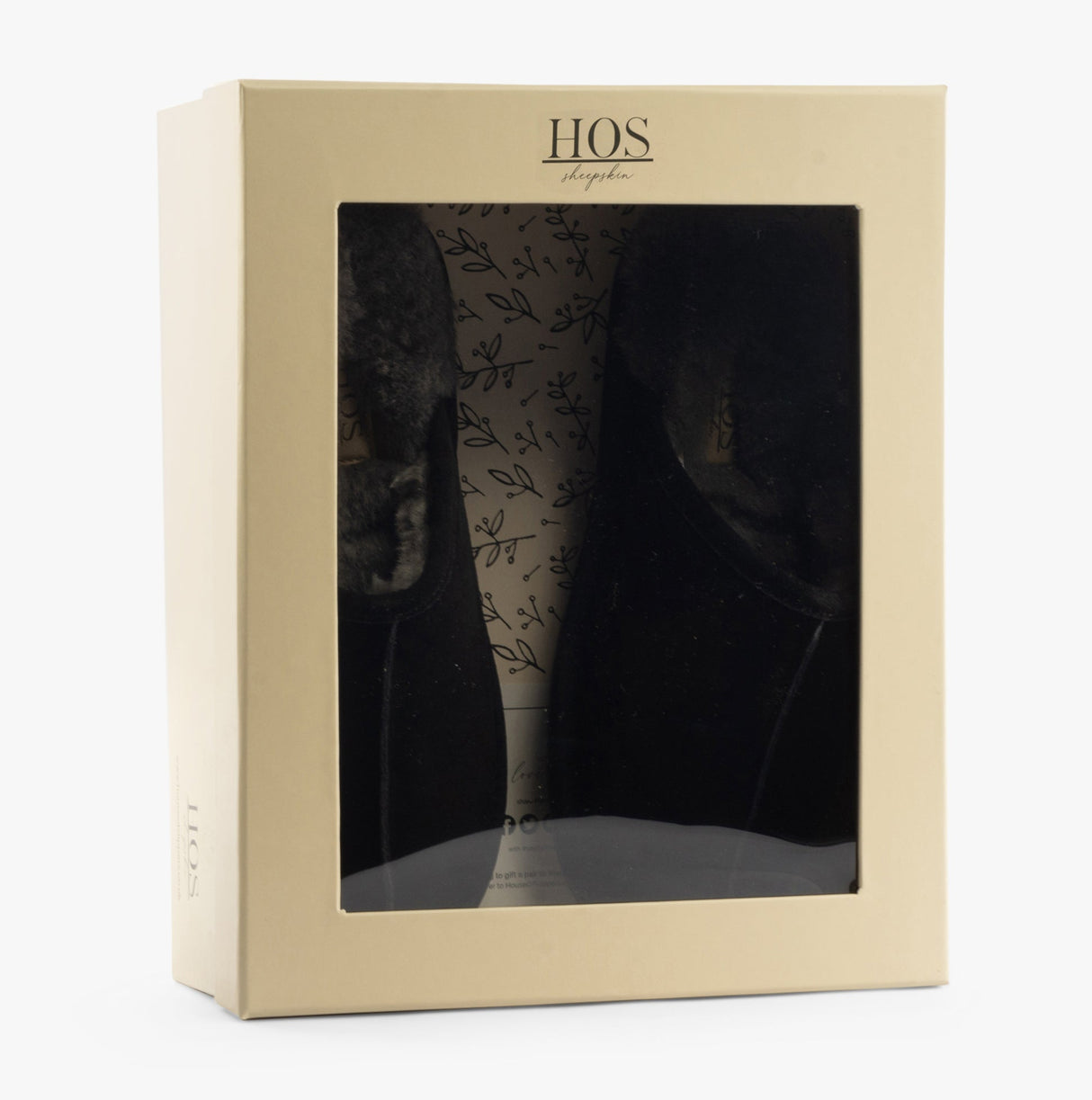 HOS Sheepskin EDWIN Mens Slippers Black